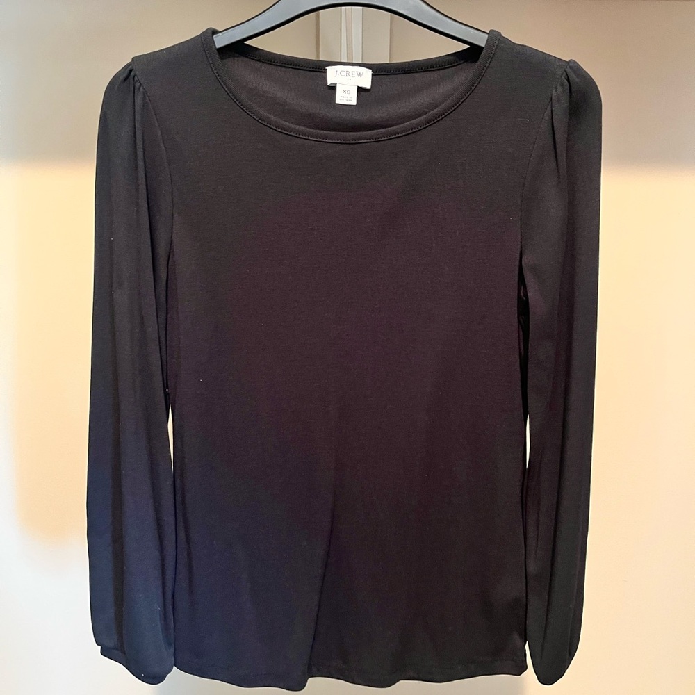J. Crew Black Fitted Long Sleeve Top